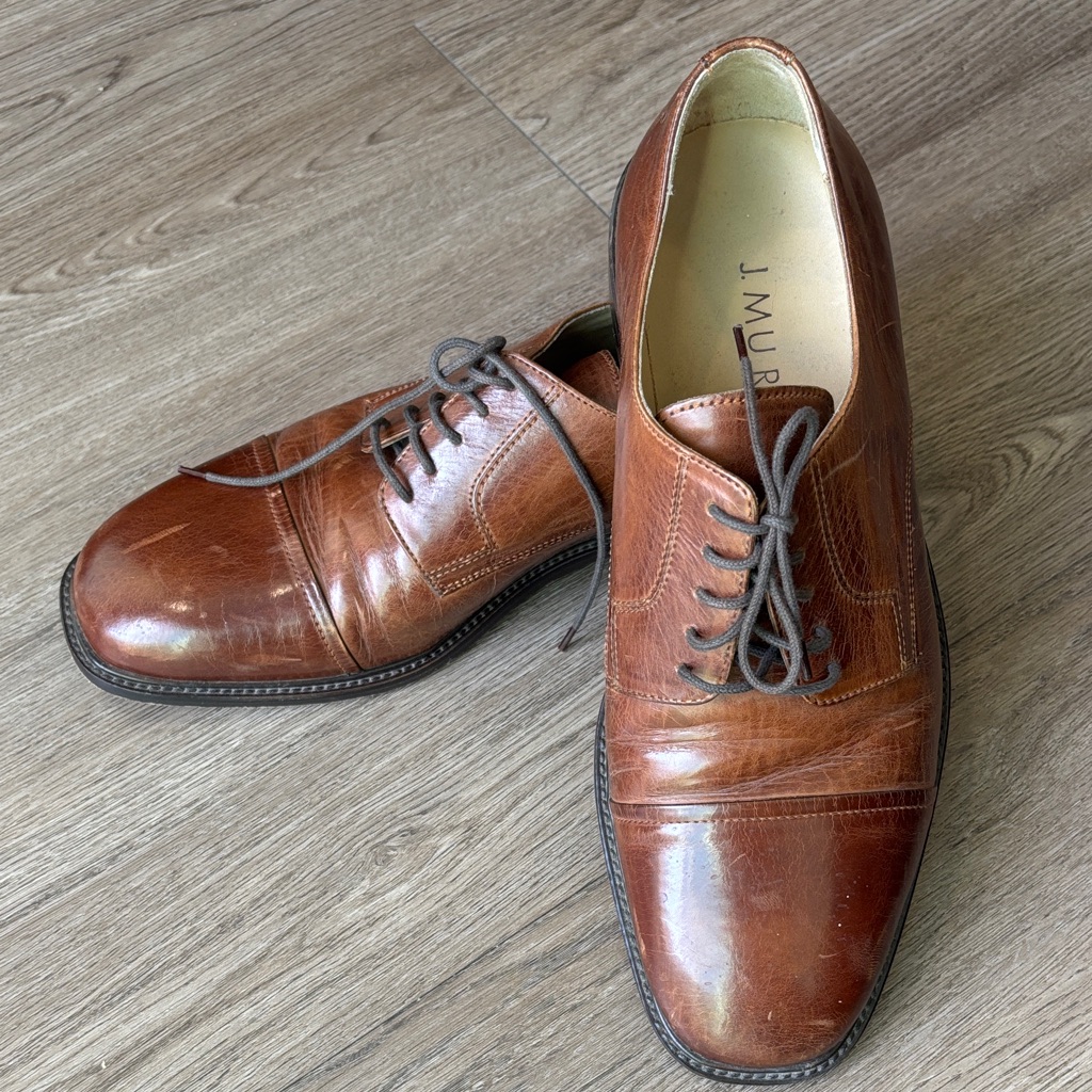 Johnston & Murphy Brown Leather Lace Up Dress Shoe Oxford